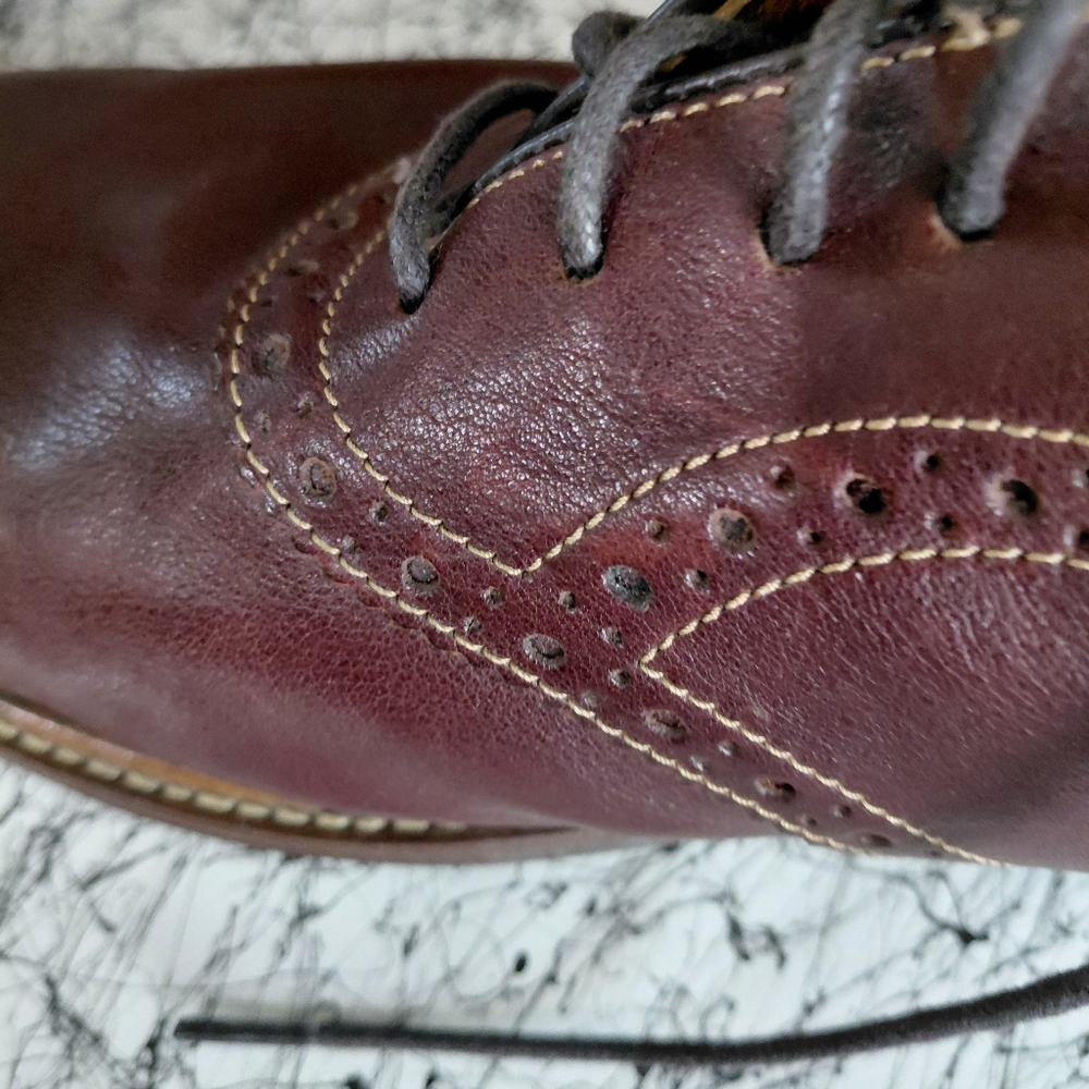 Johnston & Murphy Men’s Oxford Style Shoes. J.M. Warner LU 9D A dark brown color - Picture 6 of 13